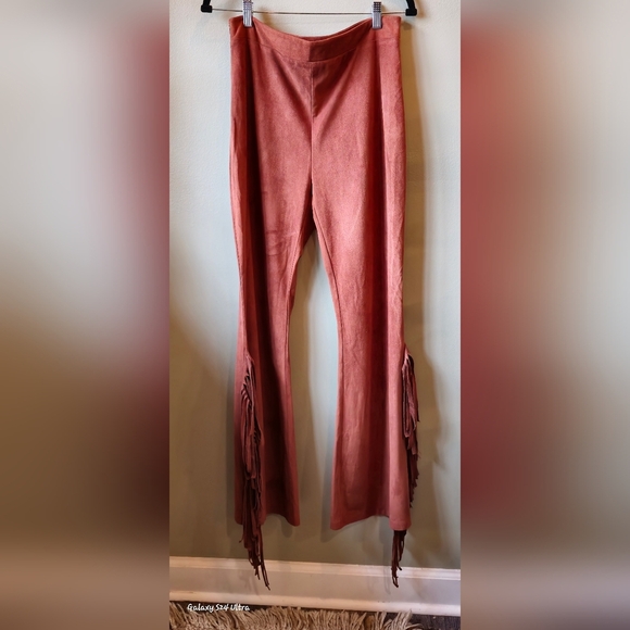 Rust Fringe Flare Pants Size large - Picture 5 of 8